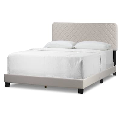 Aurum Fabric Queen Bed with Decorative Stitching