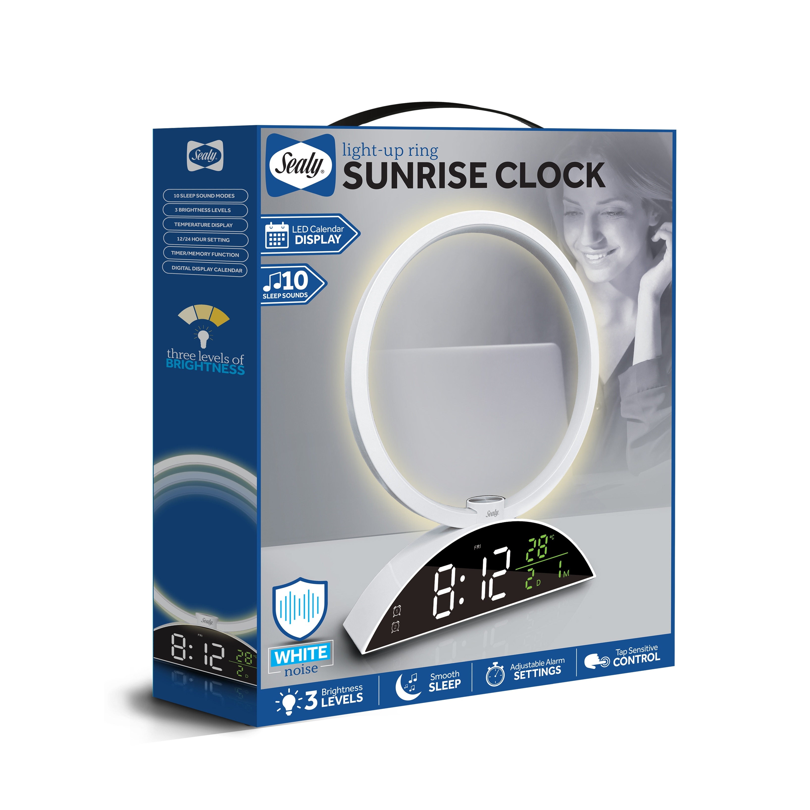 Sealy WakeUp Light Calendar Sunrise Clock with Tem...