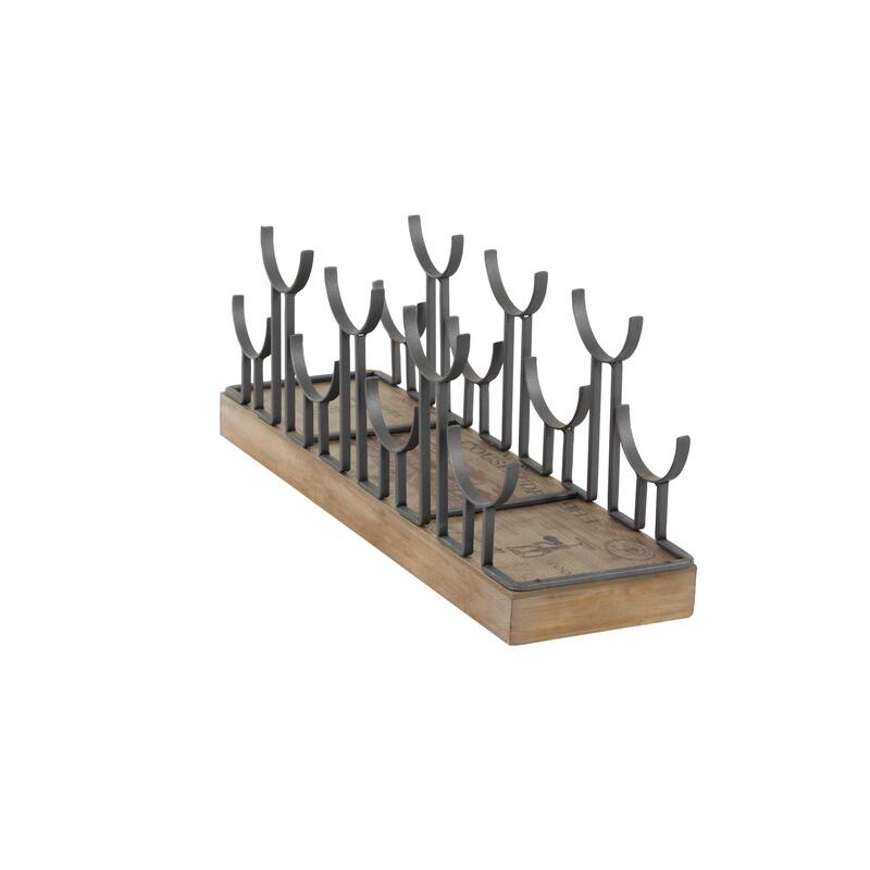 Brown Iron Industrial Wine Rack 10 x 26 x 7 - 26 x 7 x 10