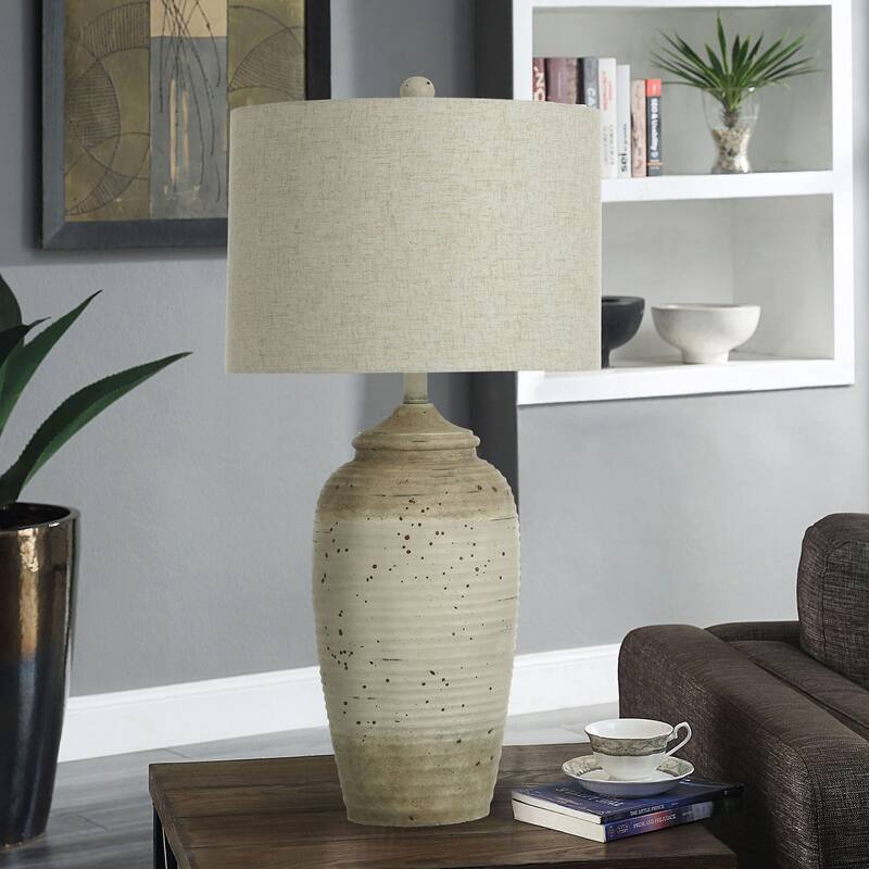 Charlotte Polyresin Table Lamp Linen Shade On Sale Bed Bath