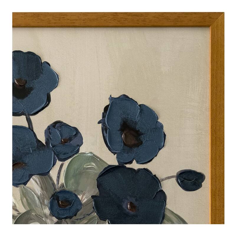 NADAAL STUDIOS Kaelith Framed Painting, Serene Floral Acrylic on Canvas with Solid Wood Frame