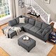 preview thumbnail 5 of 18, Space Saving Reversible Sectional Sofa with Storage Ottoman