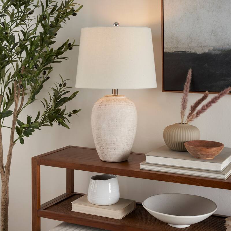 Nourison 23" Unglazed Ceramic Jar Table Lamp