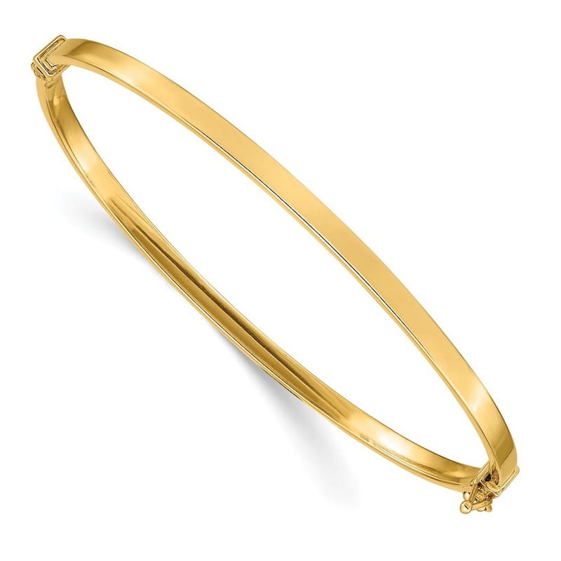Curata 3mm 14k Polished Hinged Bangle Bracelet