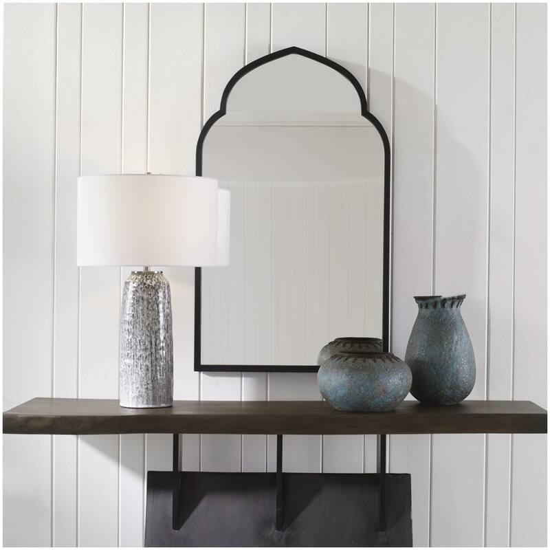 Uttermost 09746 Kenitra 24" W x 40" H Arched Framed Bathroom Mirror
