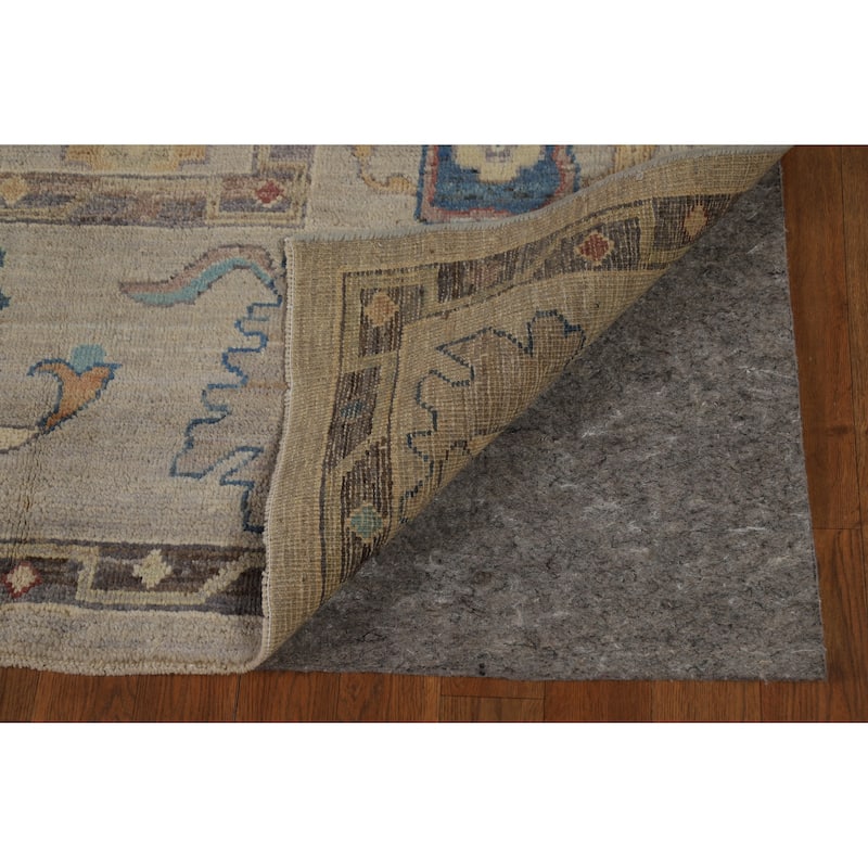 Hand Knotted Oriental 100% Wool Carpet Transitional All-Over Beige & Ivories Oushak Area Rug - 10' 2'' X 7' 11''