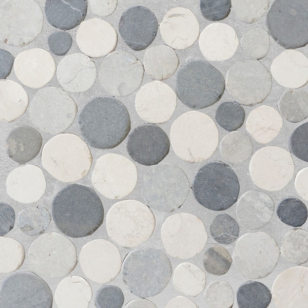 slide 2 of 9, Bali Mix Round Mosaic, Backsplash Kitchen Walls, Shower and Bathroom Floors 12" X 12" (5 Sqft per case) - Case (5 Tiles)