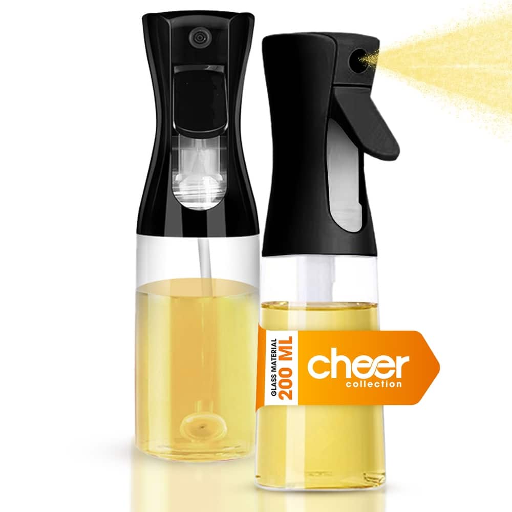 Cheer Collection Set of 2 Multi-Use Glass Oil Sprayer Bottles