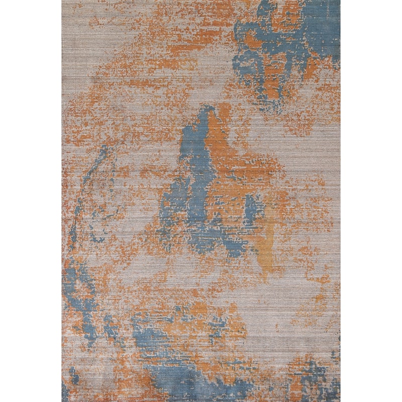 Modern Abstract Area Rug Handmade Wool Carpet - 5'4"x 8'4"