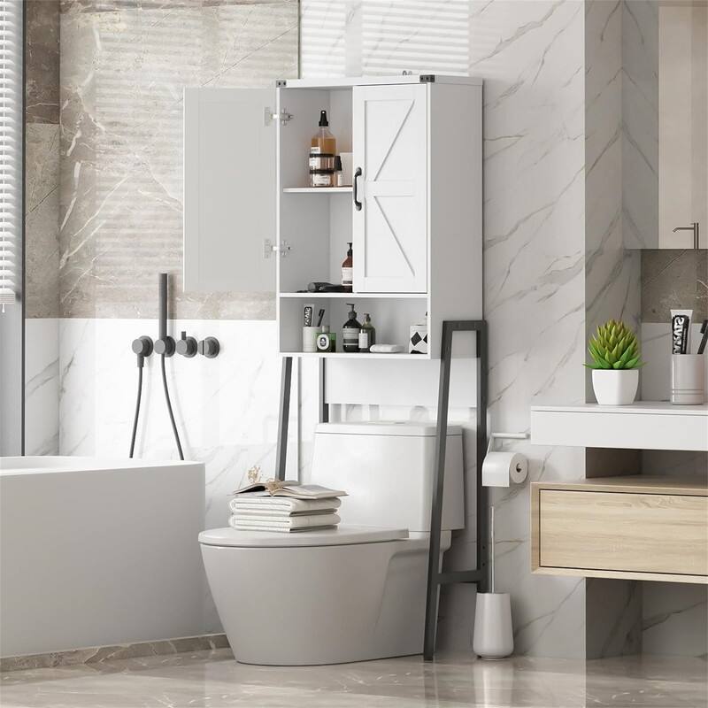Over The Toilet Storage - 9.96"D x 23.46"W x 67.8"H
