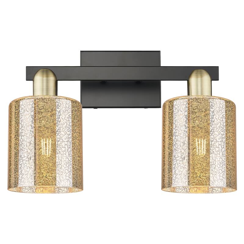Innovations Lighting Endless Possibilities Arcadia - Cobbleskill - 2 Light 16" Bath Vanity Light - Mercury/Black Antique Brass