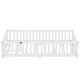 preview thumbnail 1 of 6, Twin Size Bed Floor Bed with Safety Guardrails and Door for Kids, White White - Twin