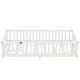 preview thumbnail 6 of 12, White Twin Size Pine Wood Floor Bed with Safety Guardrails and Door for Kids, Boys, Girls, Bedroom