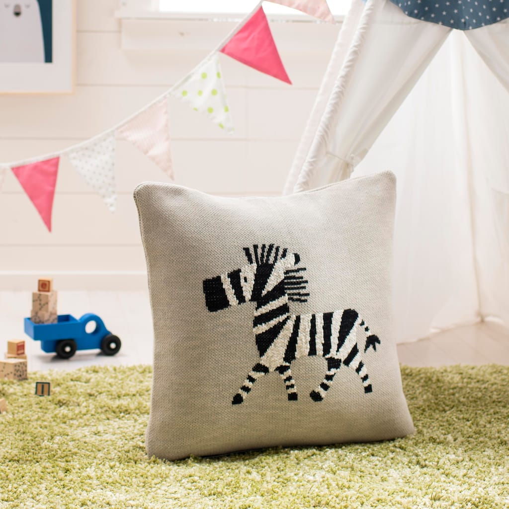 SAFAVIEH Karine Baby Pillow - Grey / Black - 20 x 20 - 20Wx20D