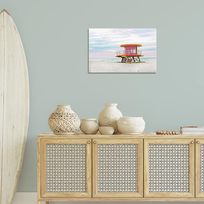 Stupell Lifeguard Hut with Pastel Sky Canvas Wall Art Design By Seven Trees Design