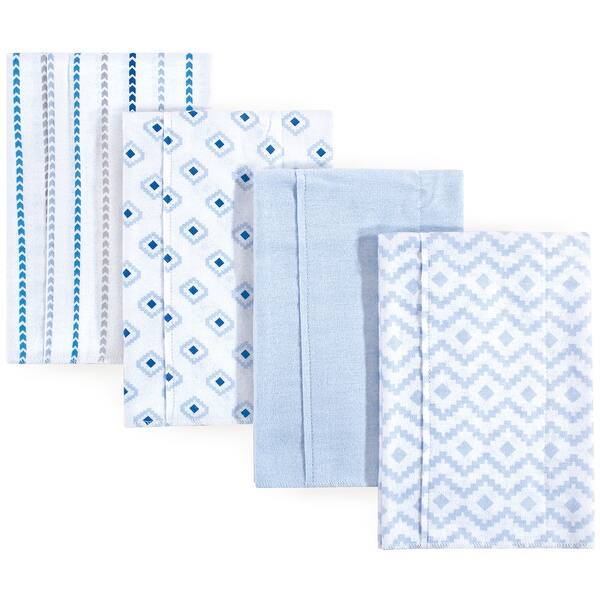 slide 1 of 1, Hudson Baby Infant Boy Cotton Flannel Burp Cloths 4pk, Boy Modern, One Size - Boy Modern - One Size One Size - Boy Modern