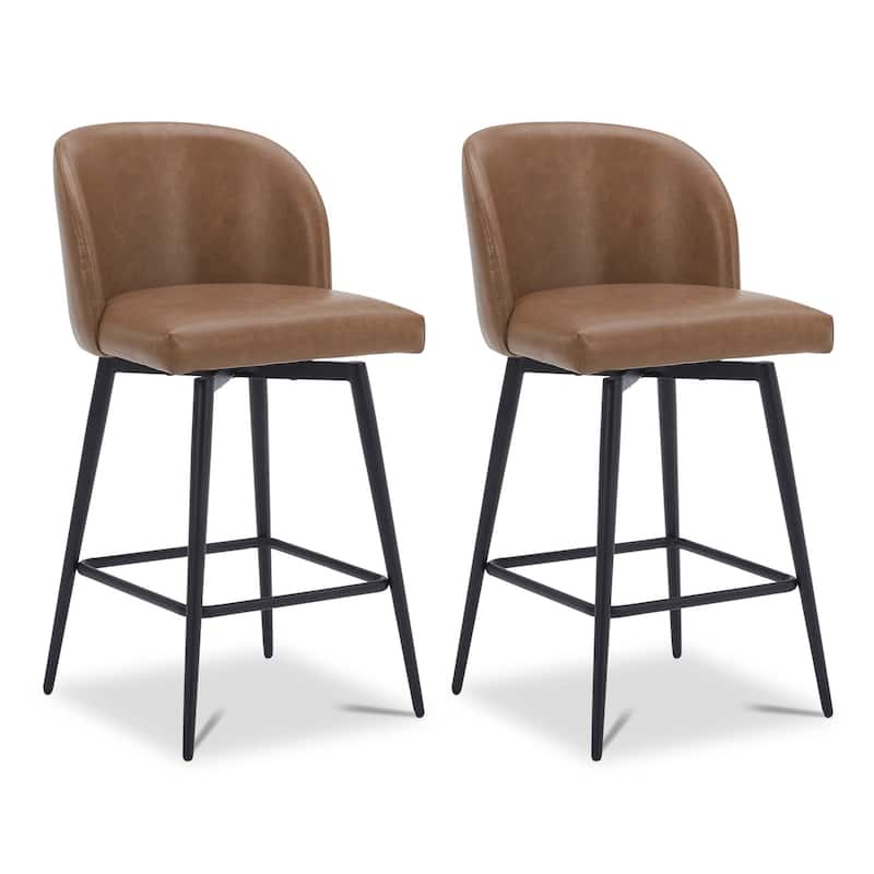 Charlotte Counter Height Swivel Barstool with Metal Legs Set