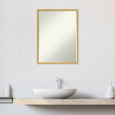 Paige Half-Inch-Bevel Wood Framed Bathroom Vanity Wall Mirror - Glass Size 18x24