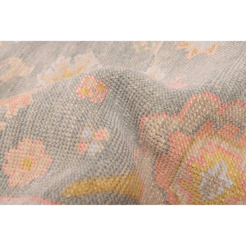 ECARPETGALLERY Hand-knotted Modern Oushak Sage Wool Rug - 6'0 x 8'9