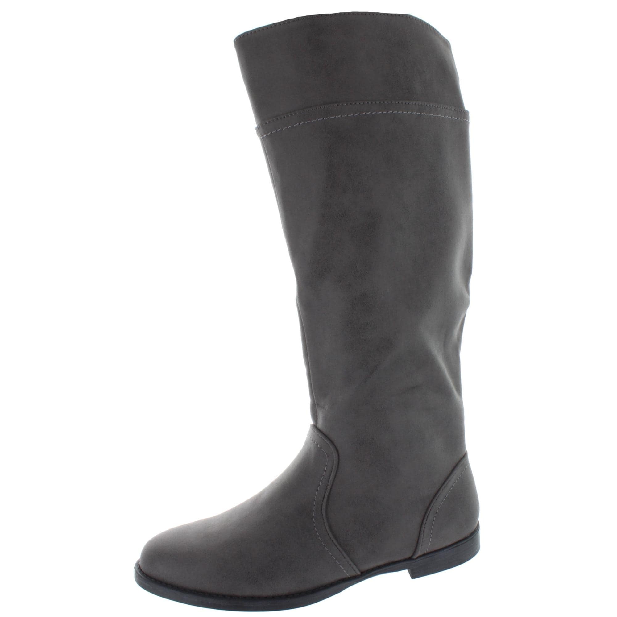 tall grey leather boots womens