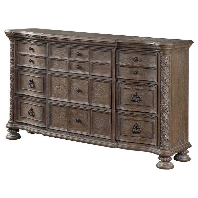 Emmett Traditional Wood 9-drawer Dresser Walnut