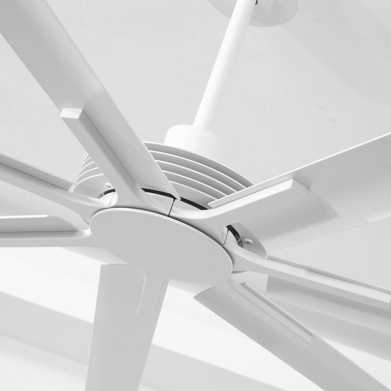 Ceiling Fan Modern 84" Industrial 7-Blade White Metal