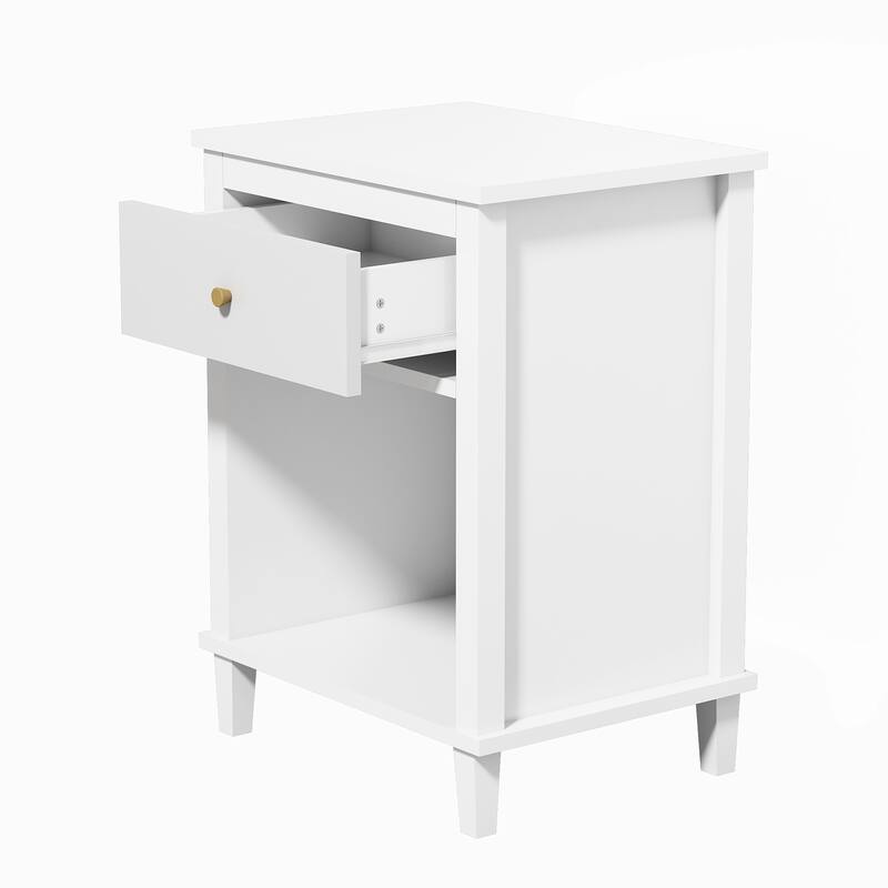 Wooden Nightstand with One Drawer One Shelf