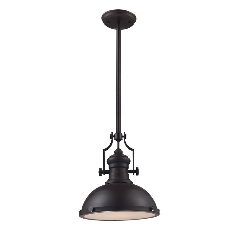 Elk Home Chadwick Oiled Bronze With Metal Shade 1 Light Pendant - Oiled Bronze - Incandescent