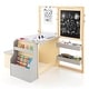 preview thumbnail 3 of 18, Kids Multifunctional Art Table & Bench Set with Adjustable Double-Sided Easel - 45" x 32" x 39.5" Grey