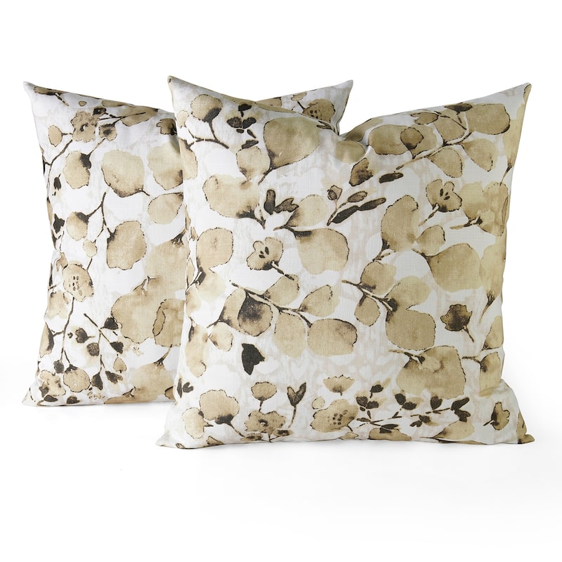 Exclusive Fabrics Printed Cotton Throw Pillow Covers 18 X 18 - Textured Decorative Pillow Covers (Set of 2)