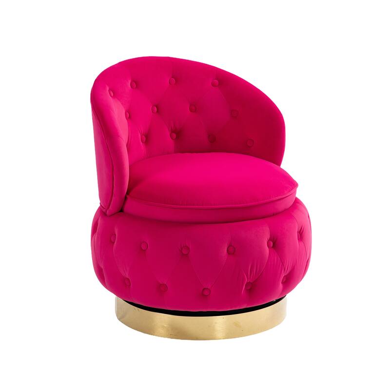 360 Degree Swivel Cuddle Barrel Accent Storage Chairs, Round Armchairs with Wide Upholstered, for Living Room