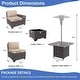 preview thumbnail 77 of 99, Outdoor Patio Furniture Set, All Weather PE Wicker Sectional Conversion Sofa set with Firepit(Optional)