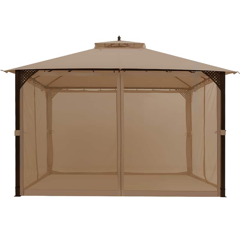 Costway 12' x 10' Outdoor Patio Gazebo Canopy Shelter Double Top - See Description