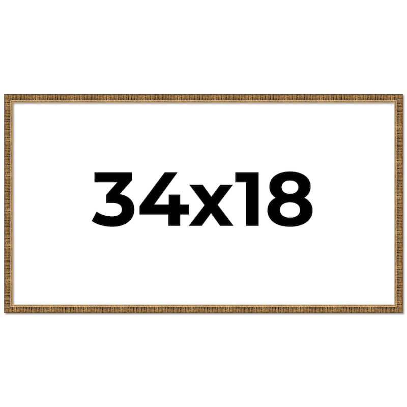 34x18 Frame Gold Solid Wood Picture Frame - Complete Modern Photo
