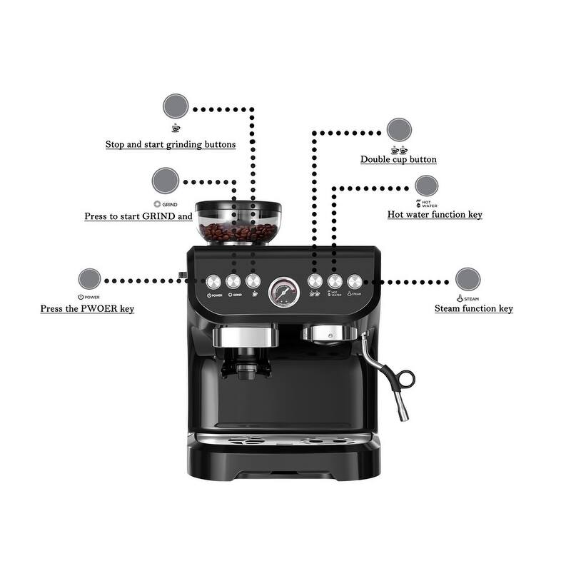 Xppliance 10 Cup Drip Espresso Machine Coffee Maker with Build in