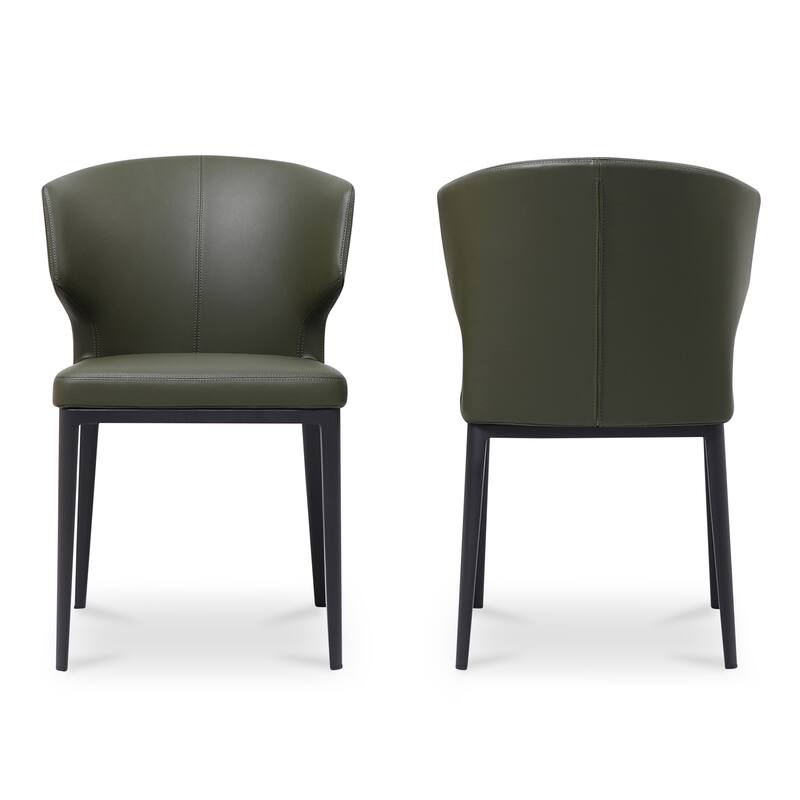 NADAAL STUDIOS Lyra Dining Chair, Barrel-Style Back, Iron Frame, Warm Beige Upholstery - Set of 2