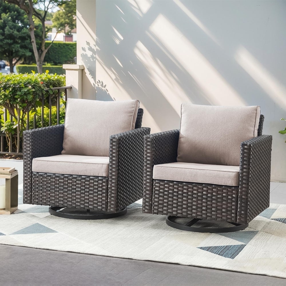Outdoor Swivel Chairs Patio Glider Chairs Set of 2
