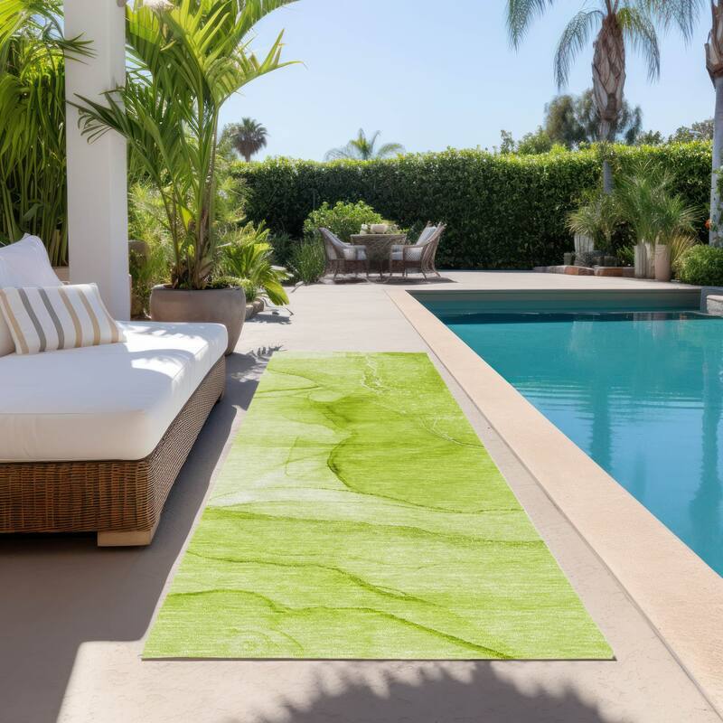 Allus Artistic Abstract Weather Resistant Timeless Fusion Outdoor Rug