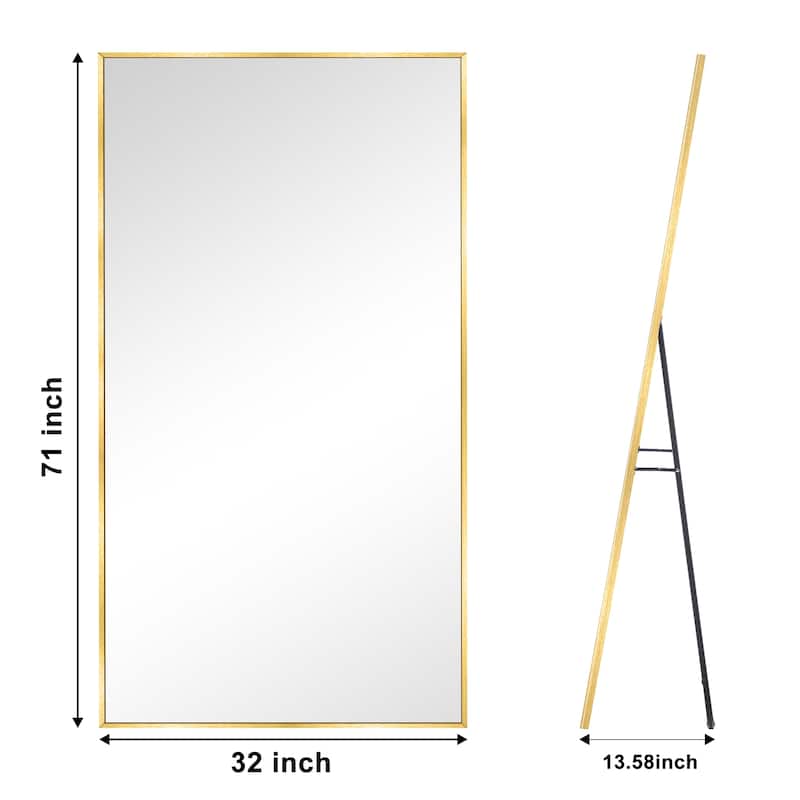 Rectangle Full Length Metal Floor Mirror Wall Mounted Mirror