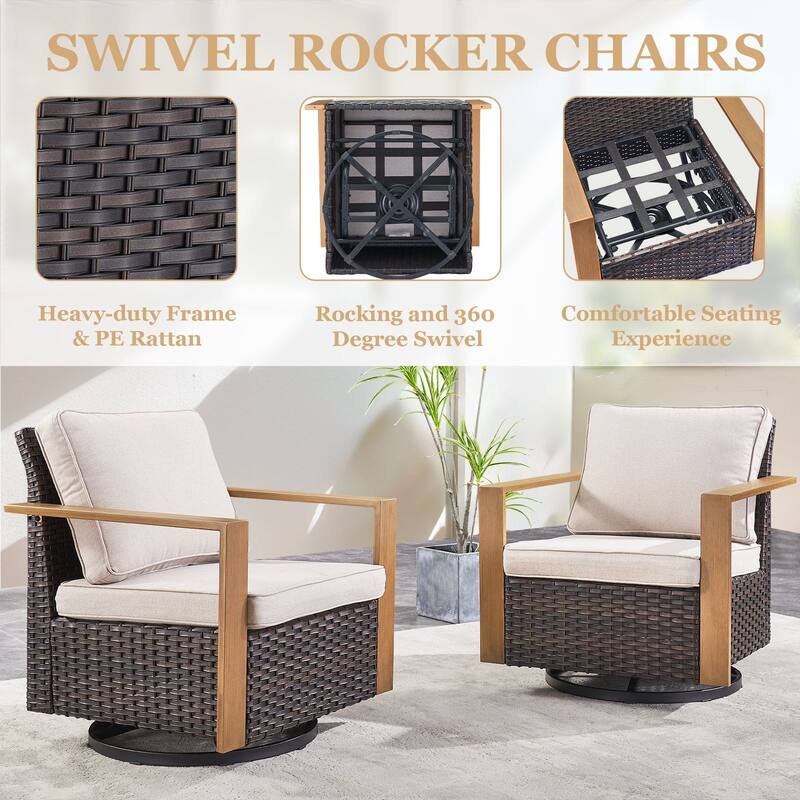 Gymojoy Outdoor Wicker Patio Furniture Sofa Set