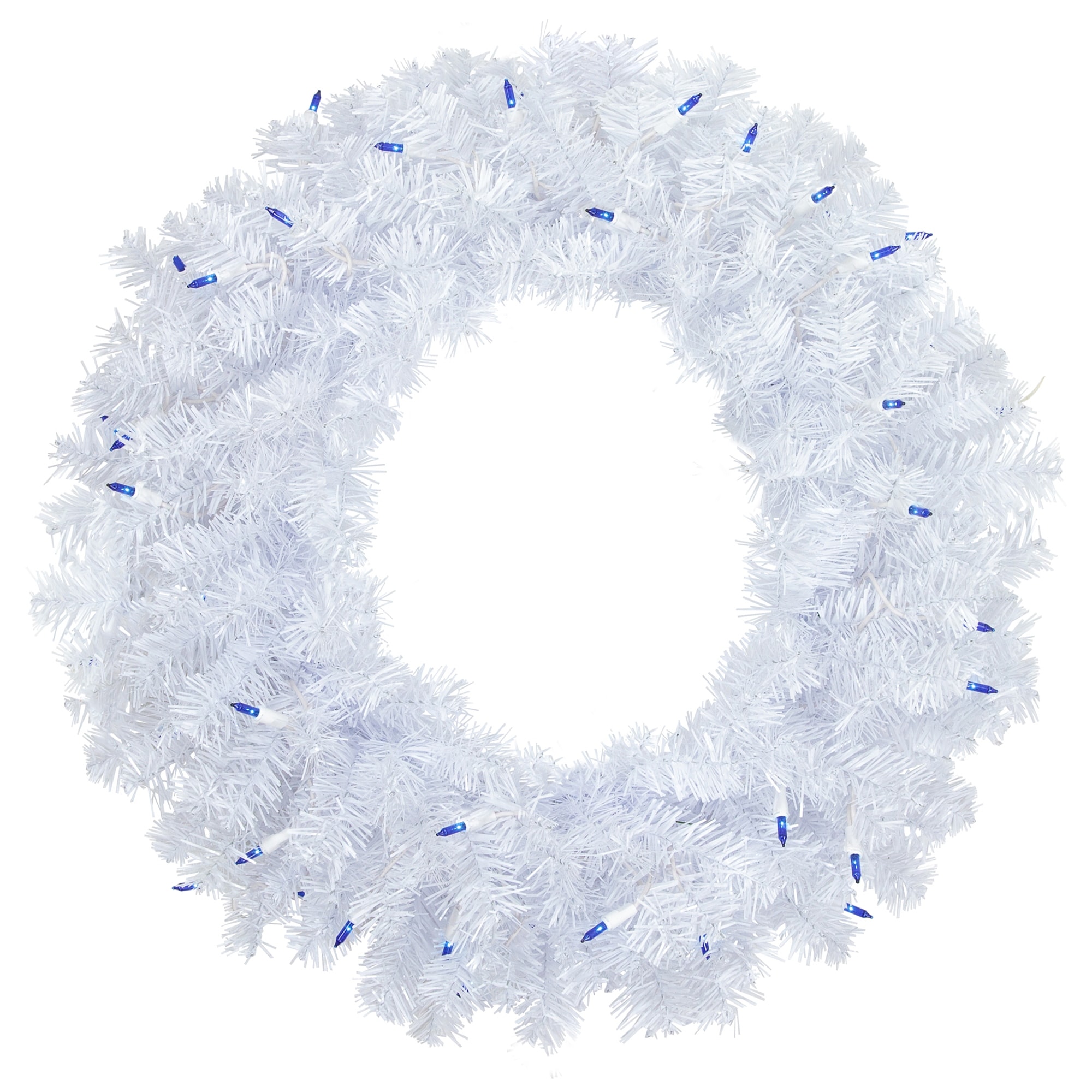 Pre-Lit Woodbury White Pine Artificial Christmas Wreath 24-Inch