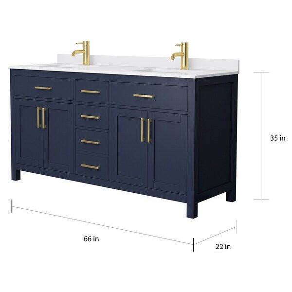 Beckett 66 Inch Double Vanity, Cultured Marble Top