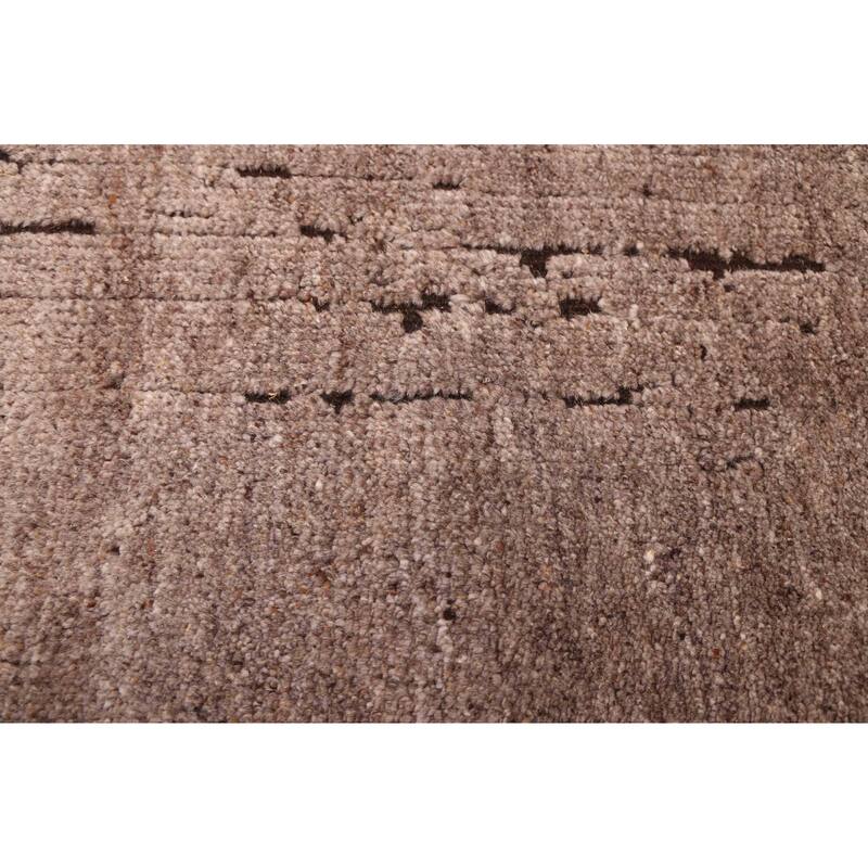 ECARPETGALLERY Hand-knotted Tangier Brown Wool Rug - 6'2 x 8'10