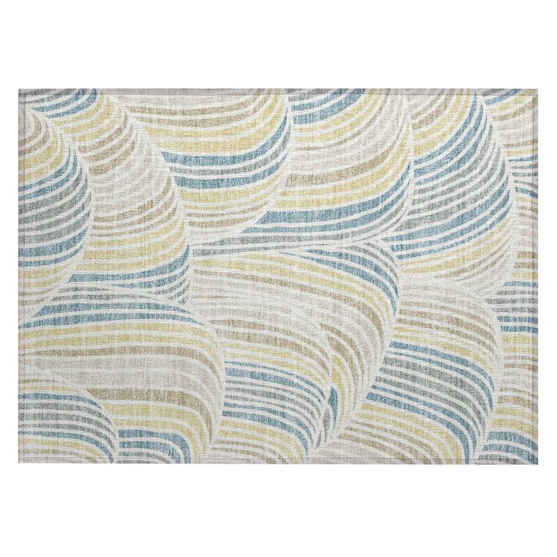Machine Washable Indoor/ Outdoor Modern Parsons Chantille Rug