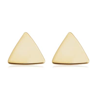 14k Yellow Gold Triangle Stud Earrings Minimalist Jewelry for Girls Teens Women