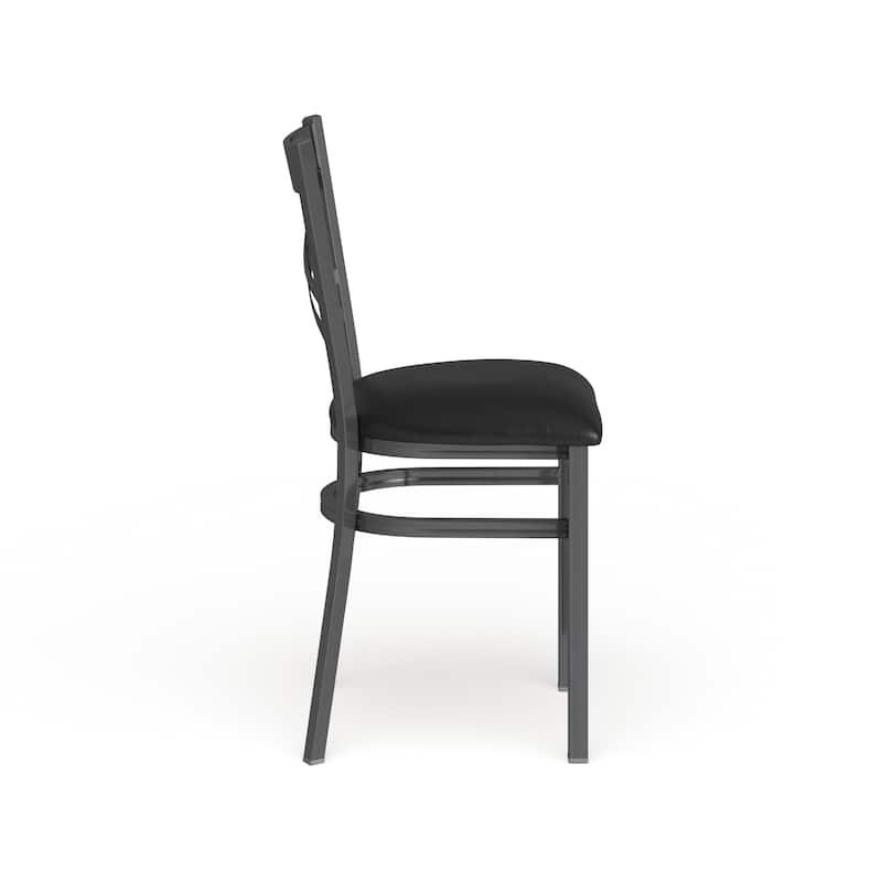 Steel X-back Restaurant Chair - 16.5"W x 17"D x 32.25"H