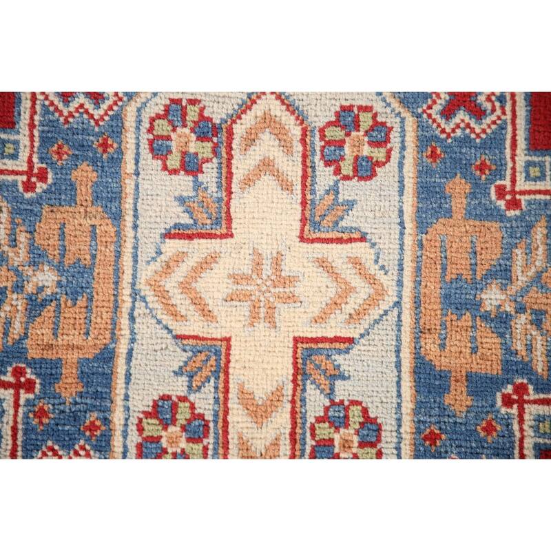 Red Kazak Rug Handmade Traditional Wool Carpet - 3'1"x 5'0"