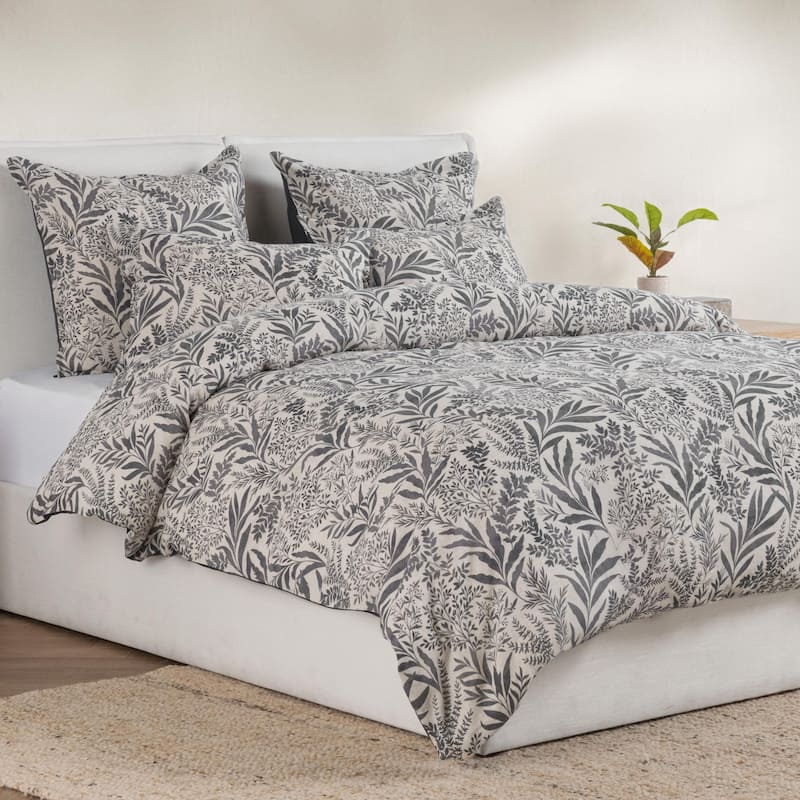 Villa by Classic Home Mulberry Linen Blend Duvet - Blue - Queen