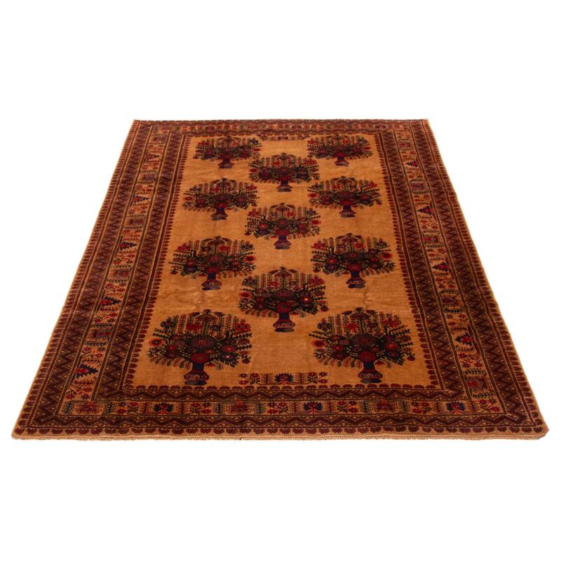 ECARPETGALLERY Hand-knotted Teimani Brown Wool Rug - 6'9 x 9'3