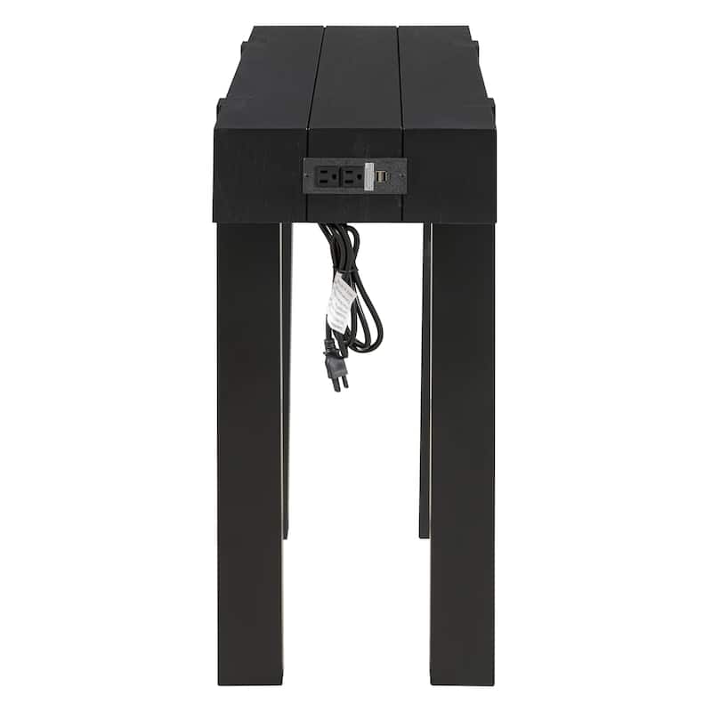 Rustic Minimalist Console Table with 1 Hidden Drawer and Side Power Outlet